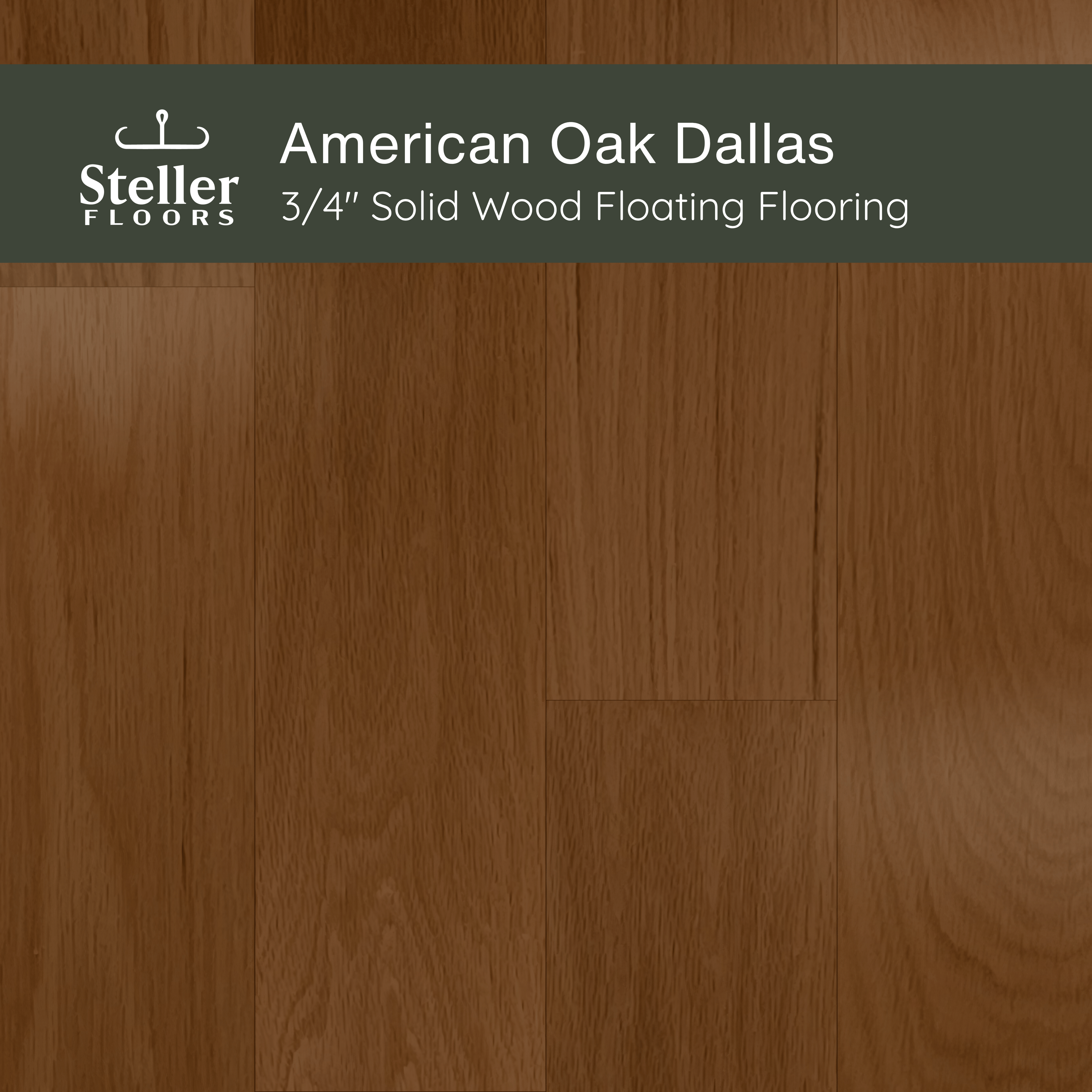 American Oak Dallas by Steller Floors - 3/4" Solid Wood Floating System & Free Shipping