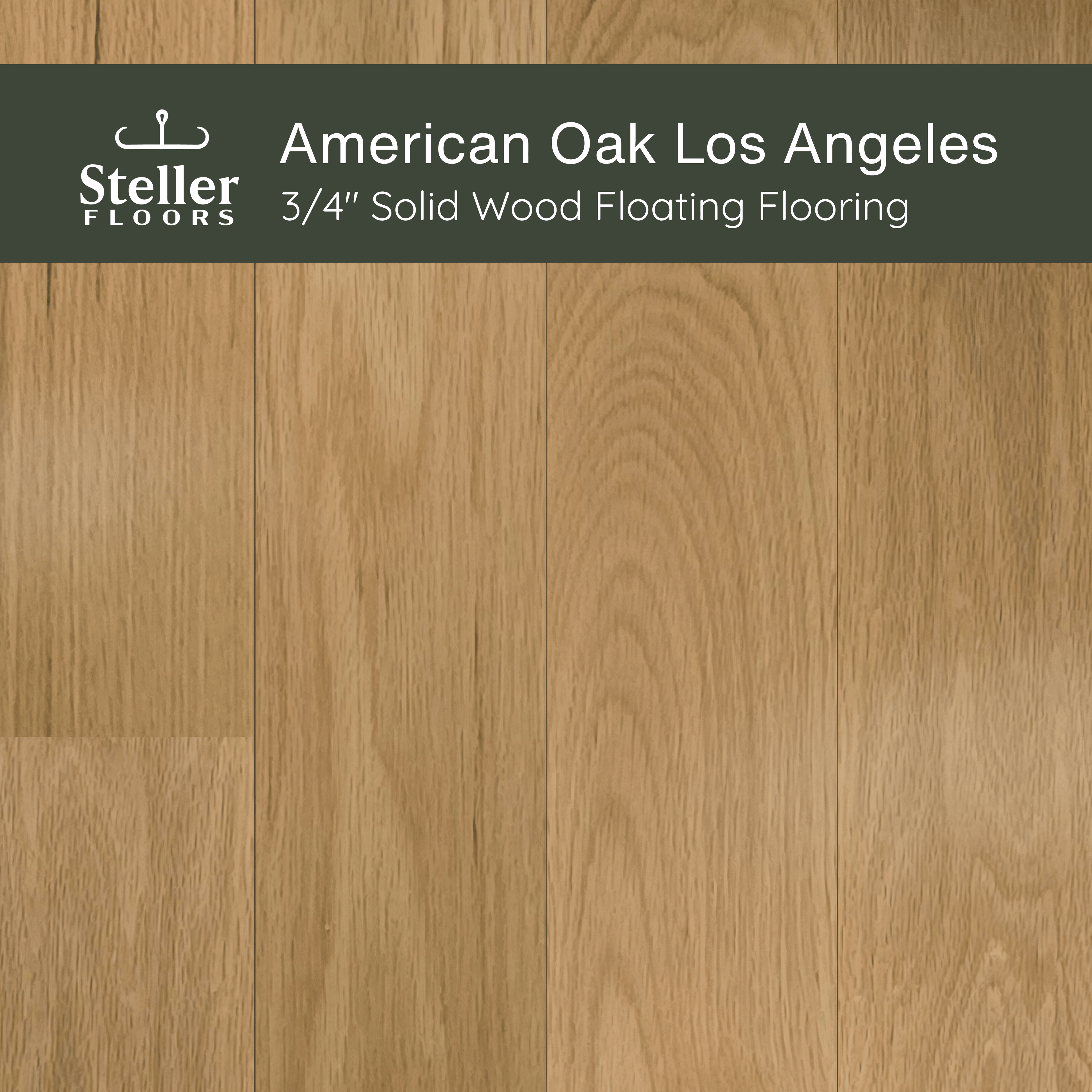 American Oak Los Angeles by Steller Floors - 3/4" Solid Wood Floating System & Free Shipping