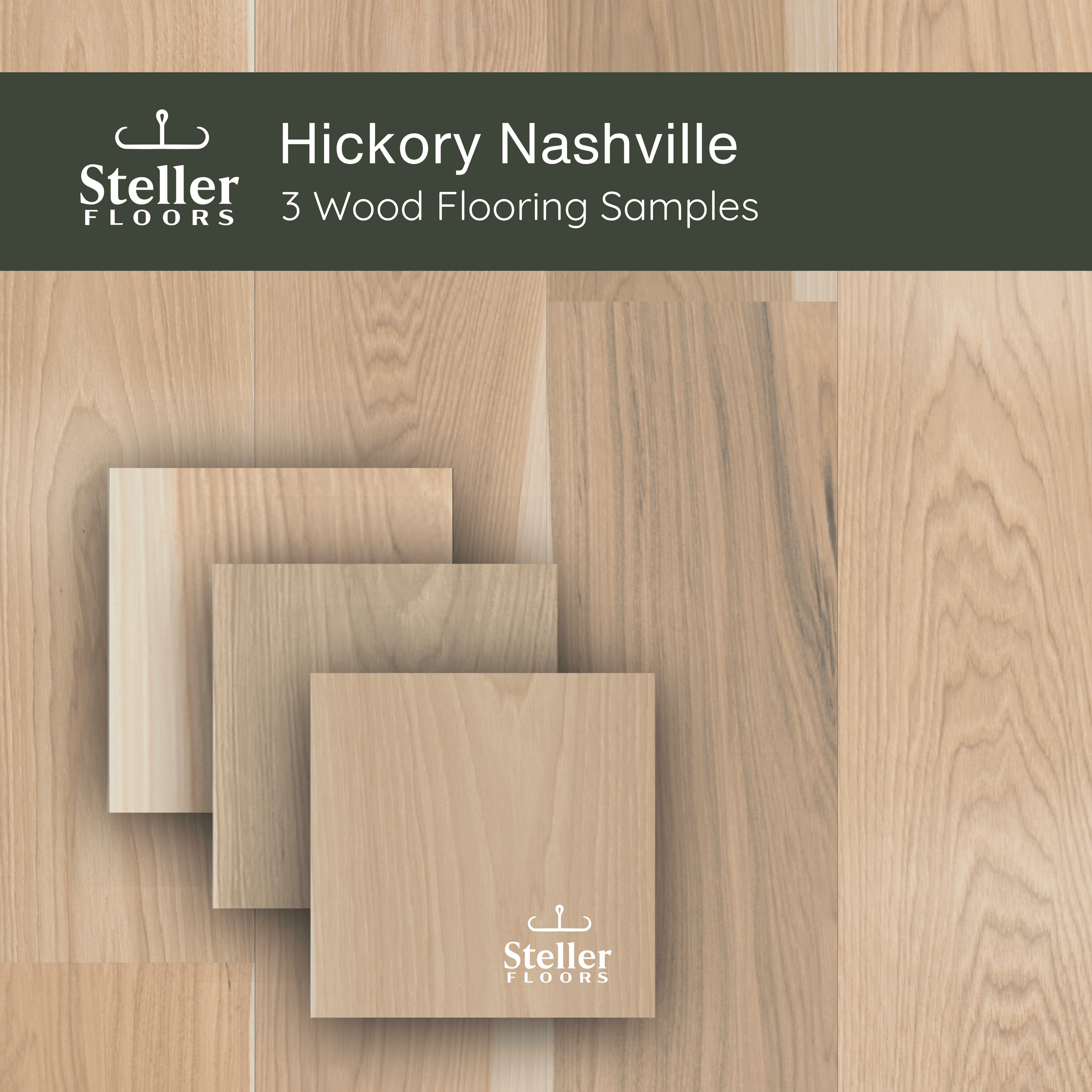 Hickory Nashville by Steller Floors - Sample 3-Pack - Includes Clips & Free Shipping
