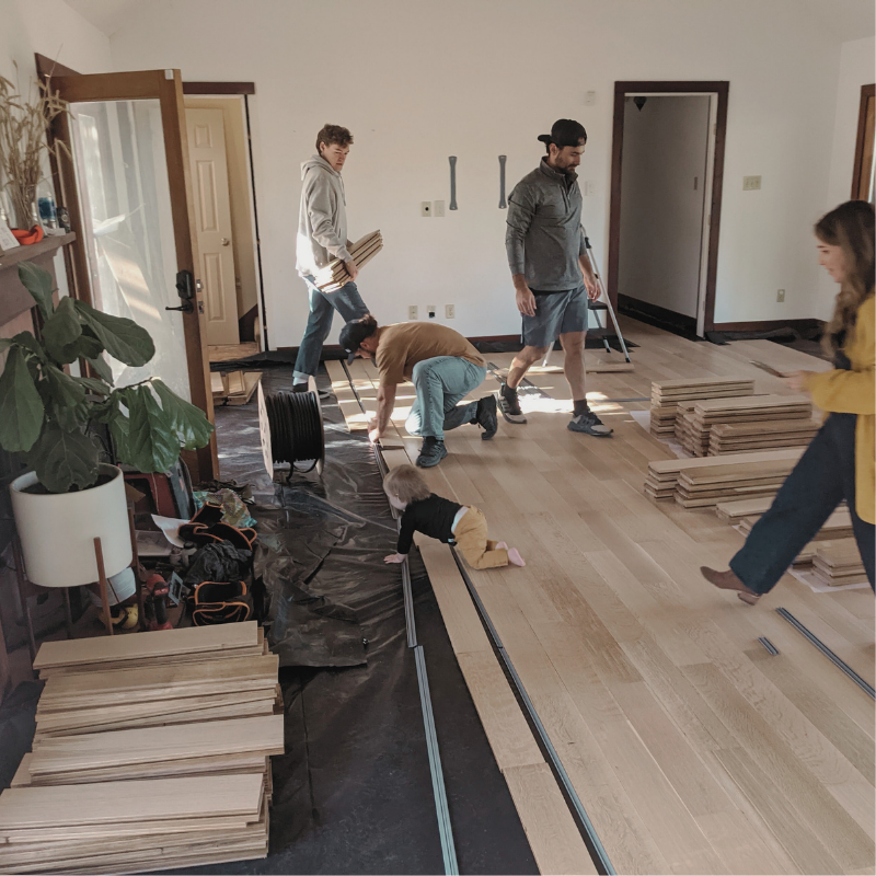 Professional renovations with easy solid white oak floors by Steller