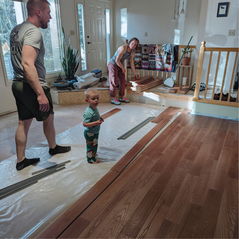 DIY solid wood floor renovation with wide plank, solid wood floors by Steller