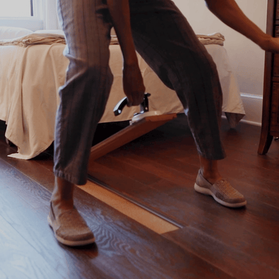 Steller Floating Solid Wood Floors in DIY Renovations - Linear Lay Custom Dark Brown American Oak - Project in Phases