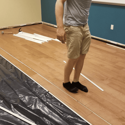 Steller Floors Commercial Office - Conference Room - Custom Maple - Easy One Day Install - No Nails or Glue