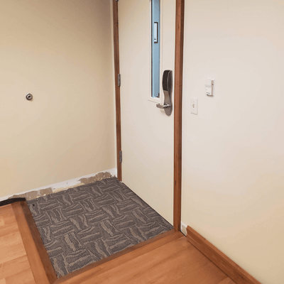 Steller Floors Commercial Office - Conference Room - Custom Maple - Transition to Zero