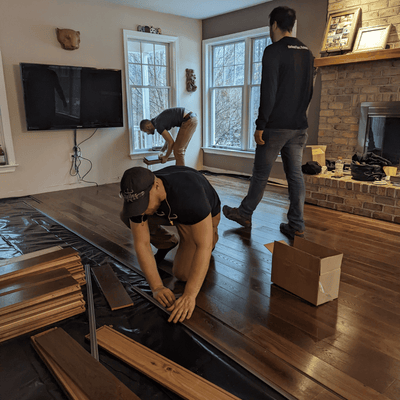  Durham Hickory by Steller over Subfloor Heat - Residential Remodel - Easy Install without Nails or Glue
