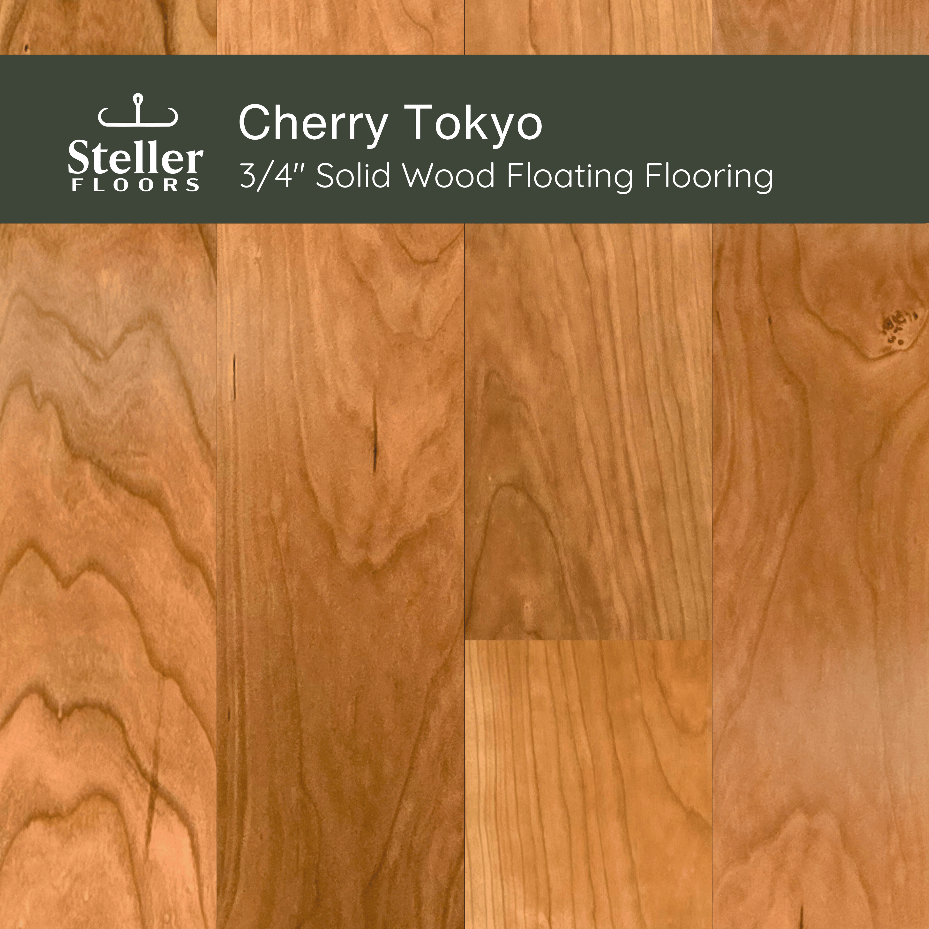 Cherry Tokyo by Steller Floors - 3/4" Solid Wood Floating System & Free Shipping