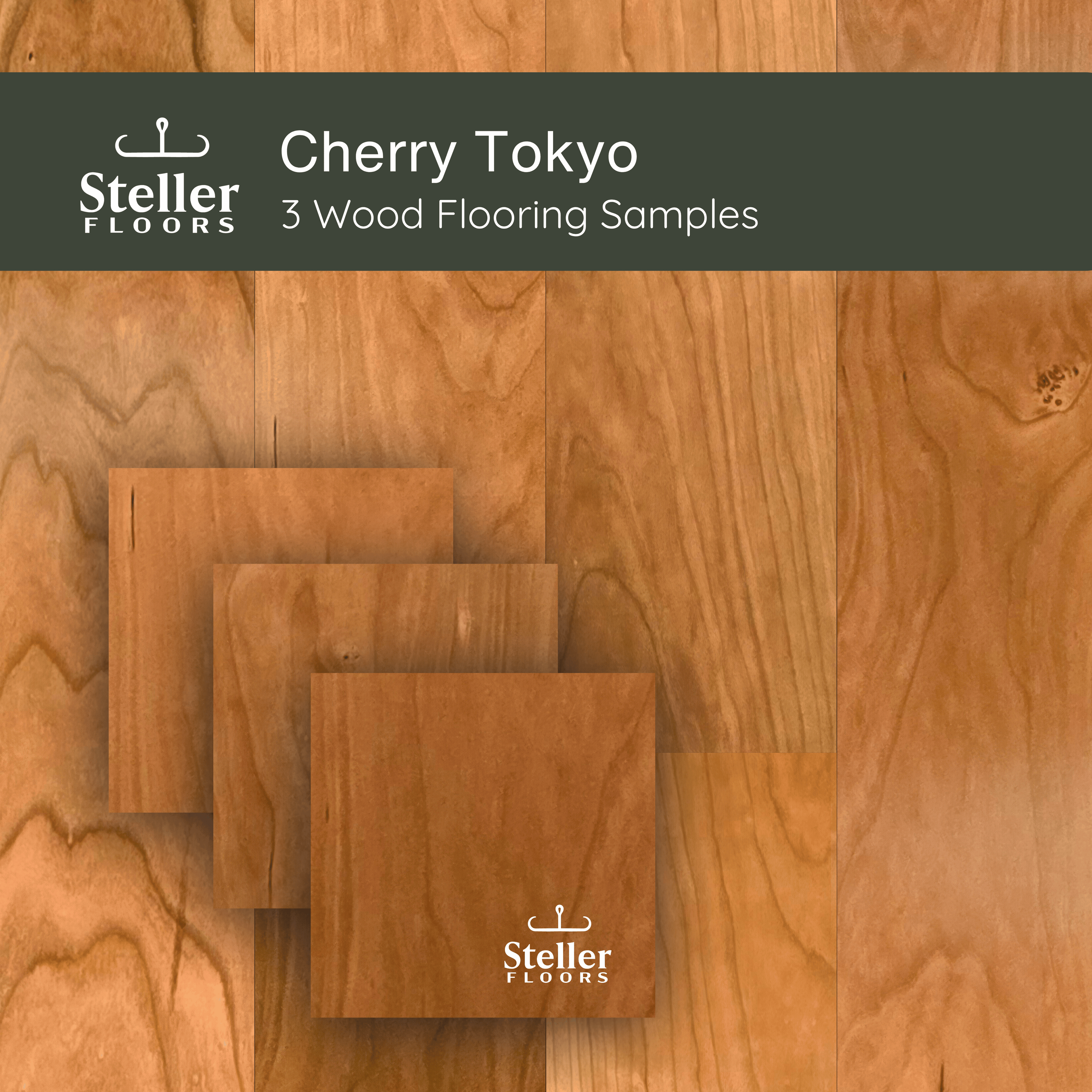 Cherry Tokyo by Steller Floors - Sample 3-Pack - Includes Clips & Free Shipping