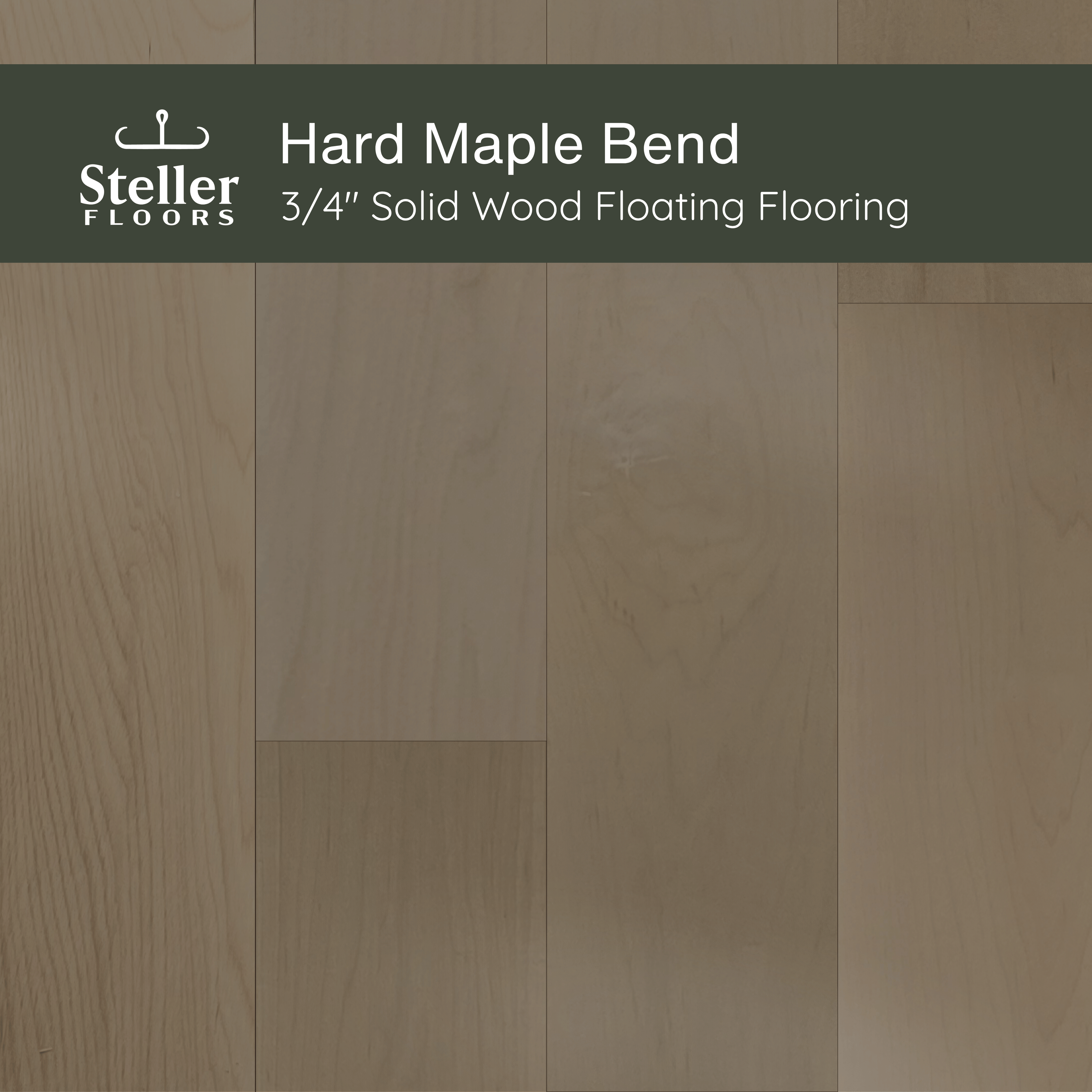 Hard Maple Bend by Steller Floors - 3/4" Solid Wood Floating System & Free Shipping