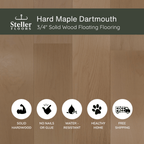 Hard Maple Dartmouth by Steller Floors - 3/4" Solid Wood Floating System & Free Shipping