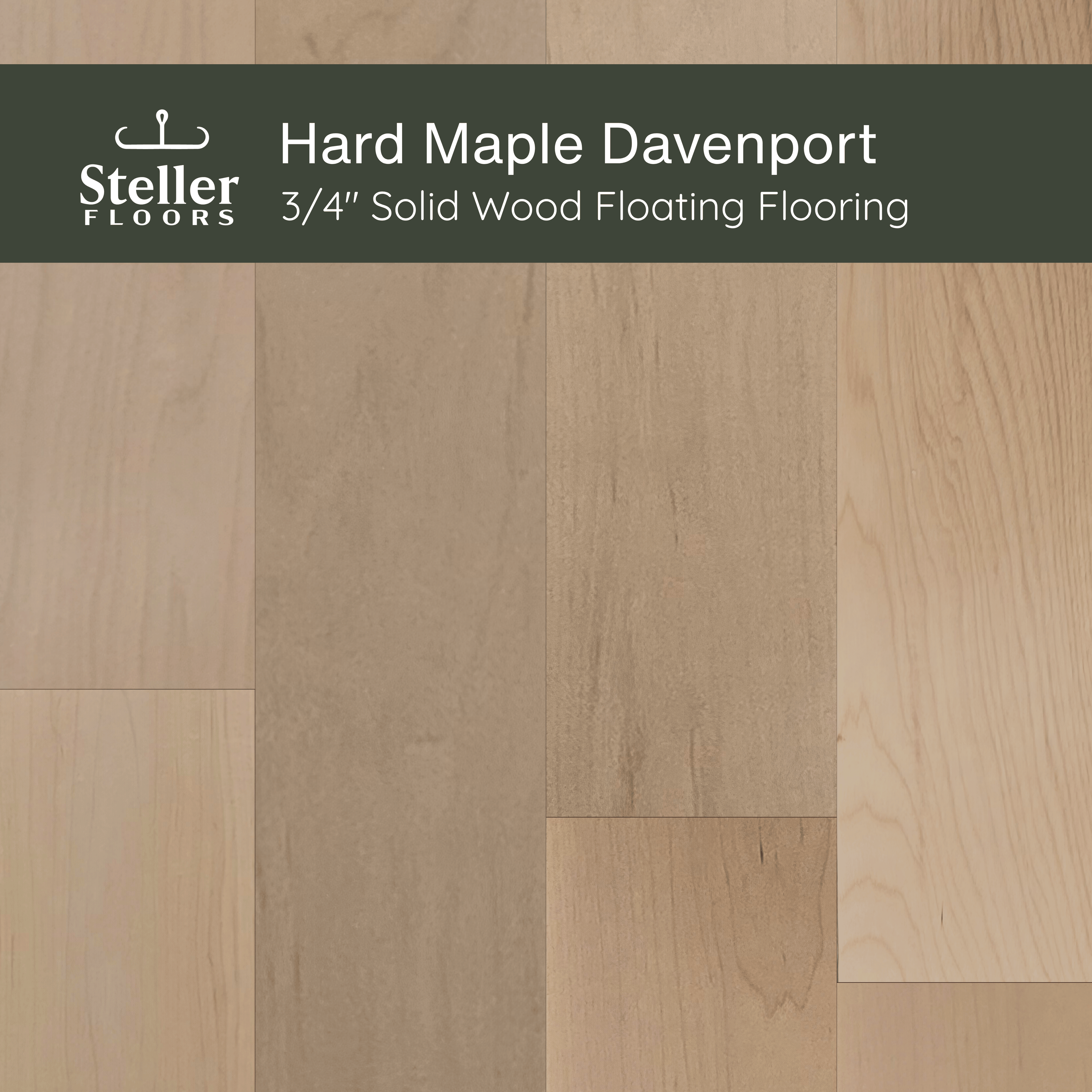 Hard Maple Davenport by Steller Floors - 3/4" Solid Wood Floating System & Free Shipping