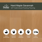 Hard Maple Savannah by Steller Floors - 3/4" Solid Wood Floating System & Free Shipping
