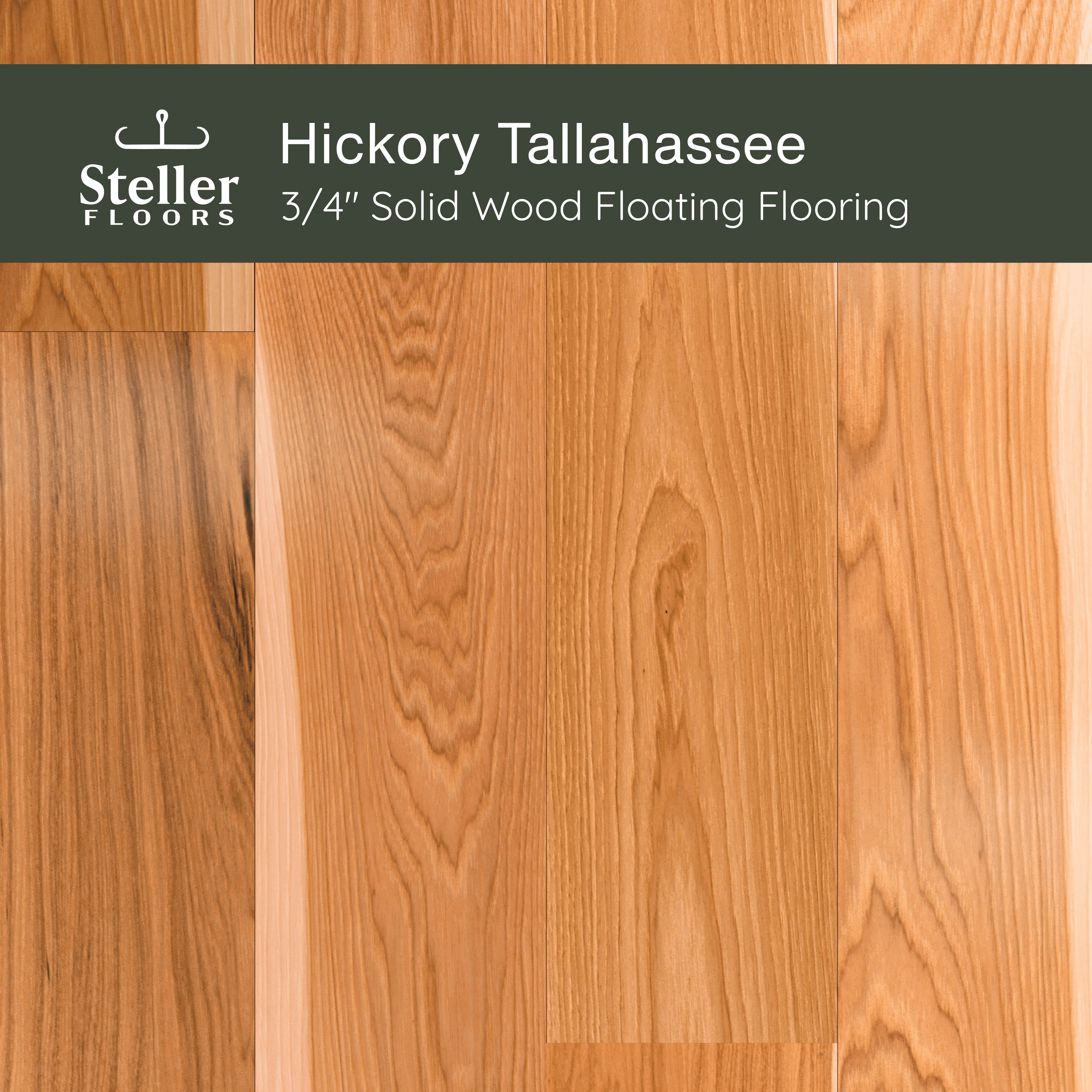 Hickory Tallahassee by Steller Floors - 3/4" Solid Wood Floating System & Free Shipping