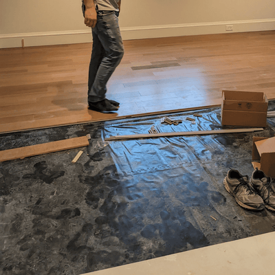 Steller Luxury Retail Linear Lay Dallas Quartered Oak - Dressing Room Concrete Subfloor