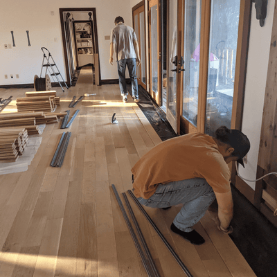 Professional Remodel - White Oak Quincy with Custom Flat Finish - Solid Wood that Floats - Easy Install for Pros - No Certifications Required