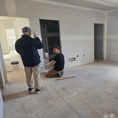 Steller Floating Solid Wood Floors in New Build Residential - White Oak Bayfield - Before