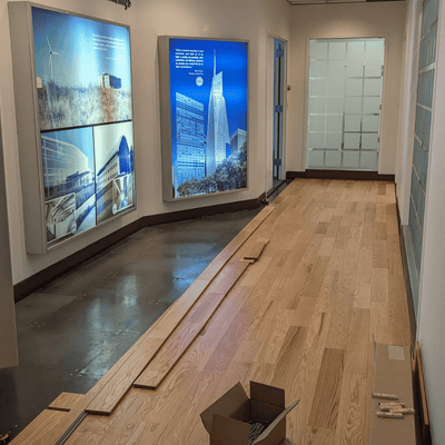 Steller Floors over Tate Raised Panel Subfloors - American Oak Tacoma - Easy Install & Instant removal + Reinstall Old Carpet Squares Removed