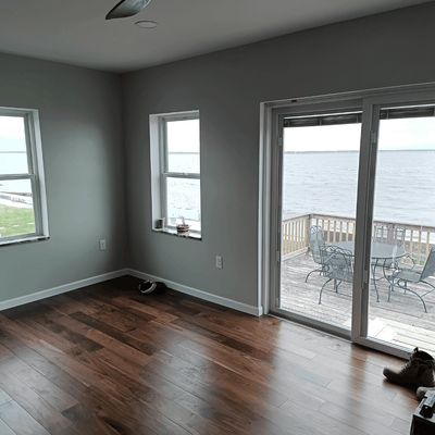 Steller Floating Solid Wood Floors in DIY Renovations - Linear Lay Tahoe Walnut Lakehouse